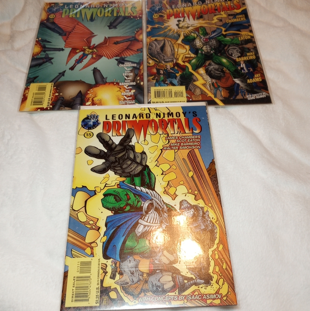 Leonard Nimoy's Primortals Origins Tekno Comix Comic Book 3 Lot Issues 13 14 15